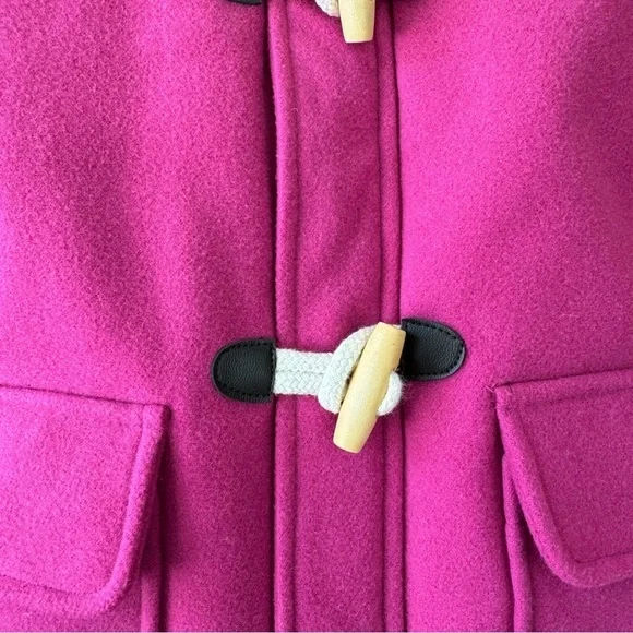 JoJo Maman Bebe pink felted peacoat jacket coat plaid lined J